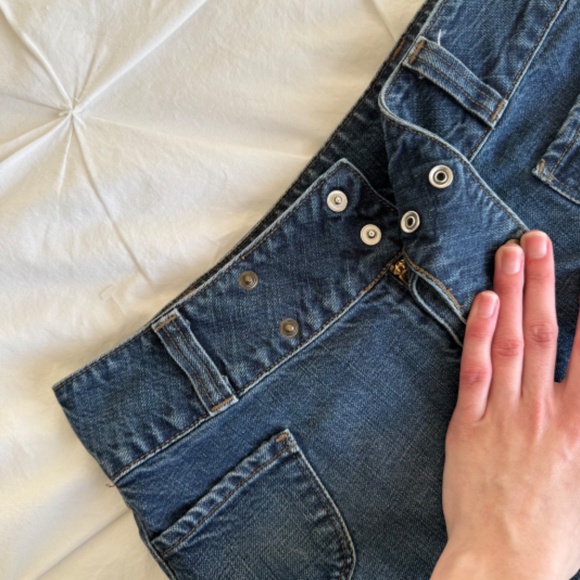 y2k snap denim low-waisted mini skirt - Picture 4 of 9